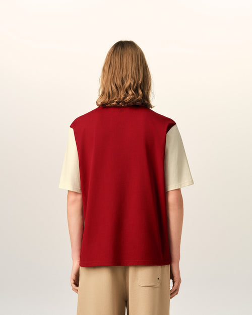 Red cotton t-shirt with Ami Paris embroidery - Man - 5 - AMI Paris - Ami Paris