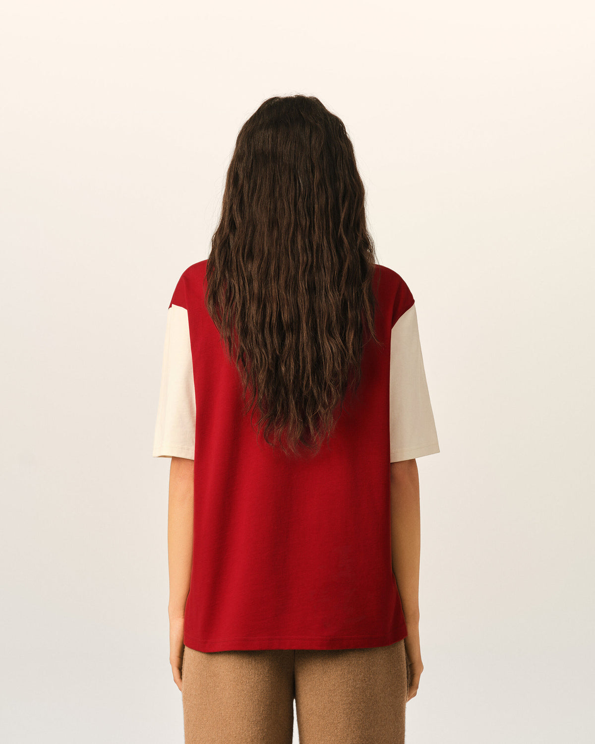 Red cotton t-shirt with Ami Paris embroidery - 12