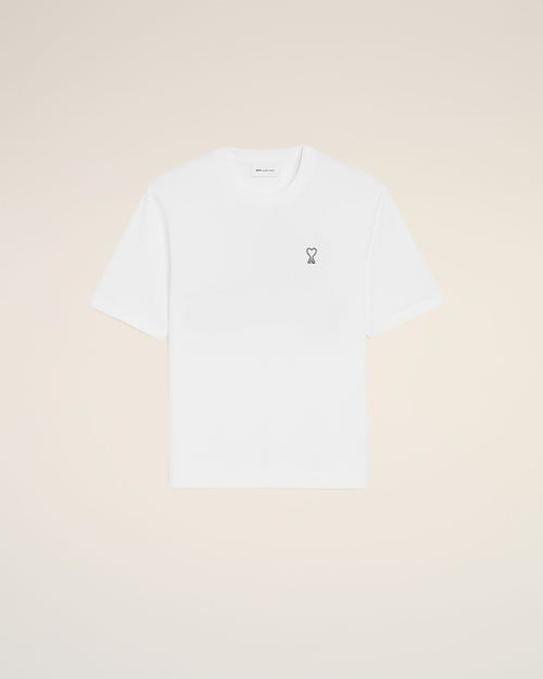 Camiseta blanca de algodón con estampado "Place des Victoires" - Mujer - 10 - AMI Paris - Ami Paris